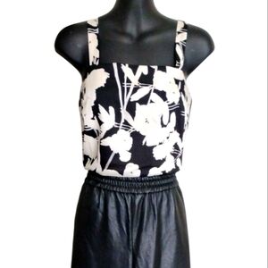 Banana Republic | NWT White Floral Silky Tank  Black & White Boxy Camisole Top